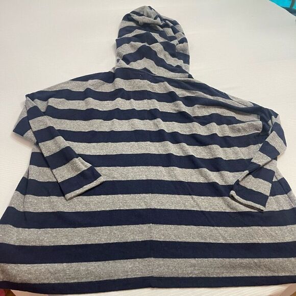 NWT Sundry Navy Blue Grey Stripe Hoodie Sweatshirt Size 1 US Small New - Picture 6 of 7